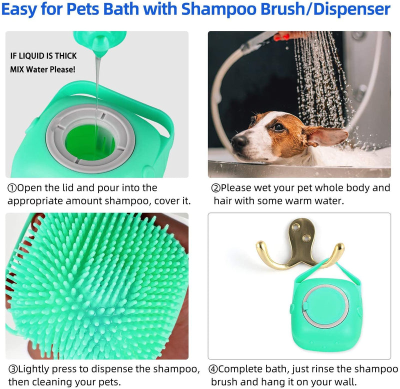 Pet Dog Shampoo Massager Brush Cat Massage Comb Grooming Scrubber Shower Brush For Bathing Short Hair Soft Silicone Brushes 