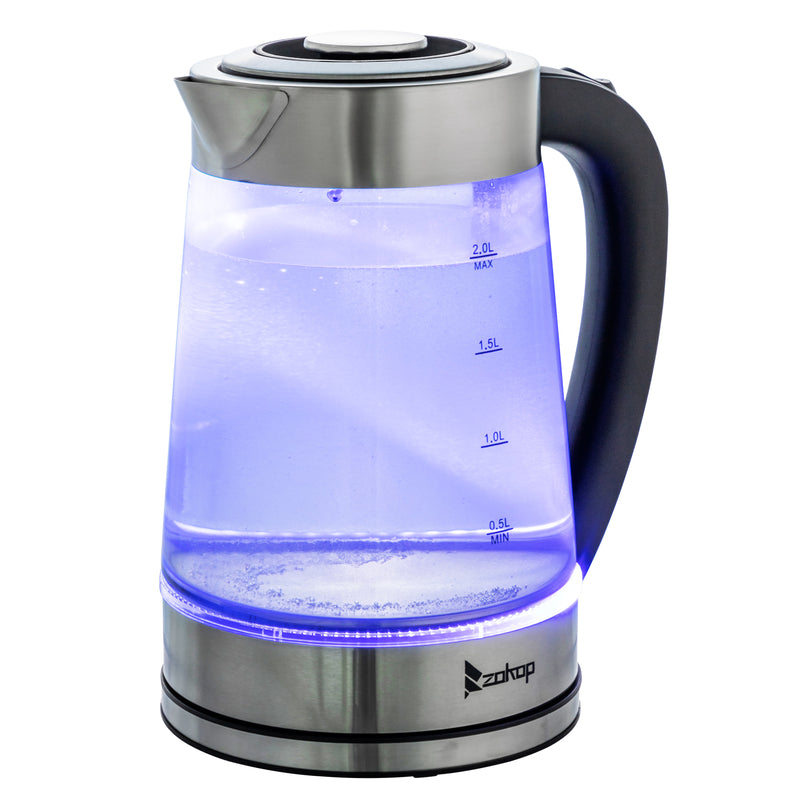 HD-250 220V 2000W 2L Blue Glass Electric Kettle 