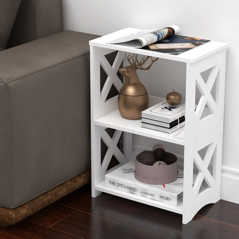 Bedside Table White Drawer Cabinet Small Side End Table Nightstand Storage Shelf 