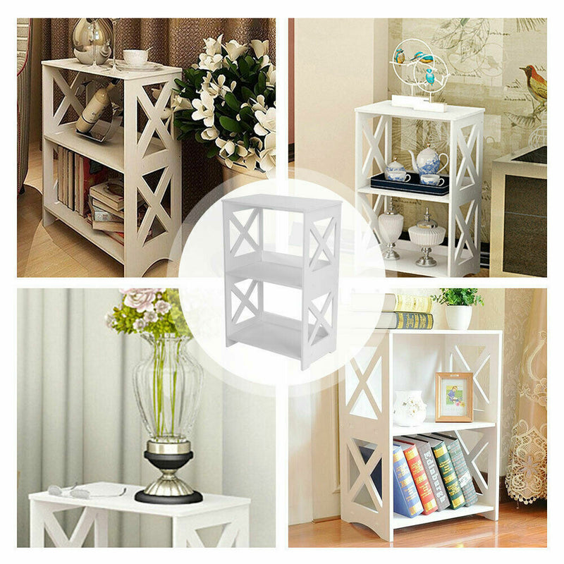 Bedside Table White Drawer Cabinet Small Side End Table Nightstand Storage Shelf 