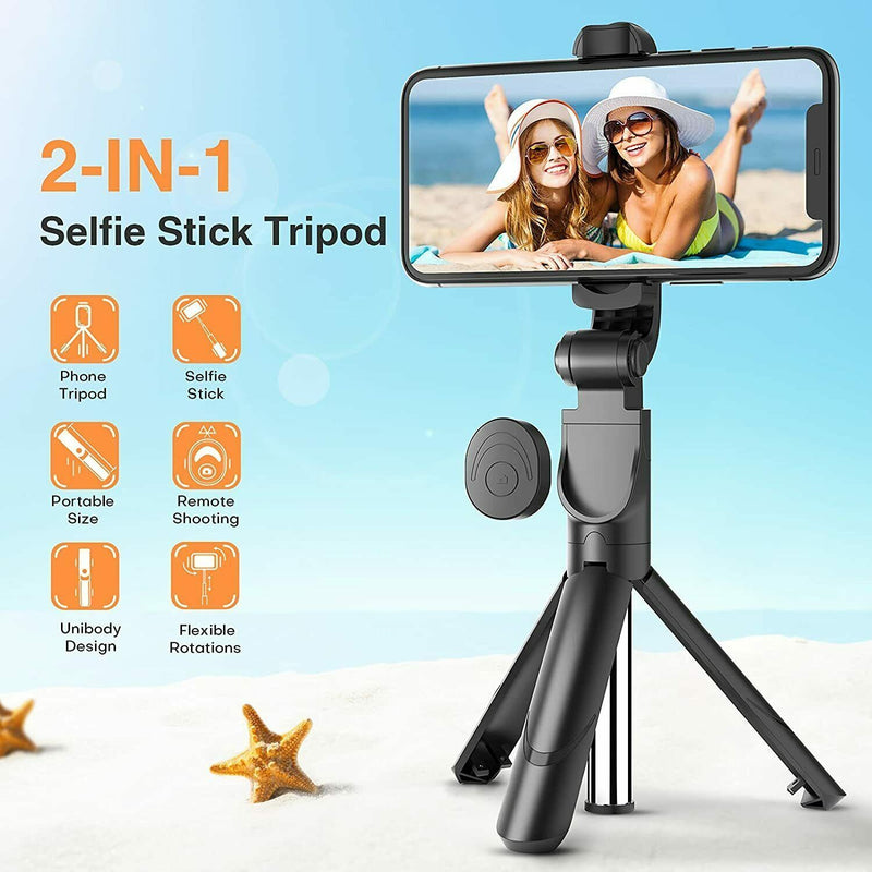 Fit iPhone Samsung Telescopic Selfie Stick Bluetooth Tripod Monopod Phone Holder 