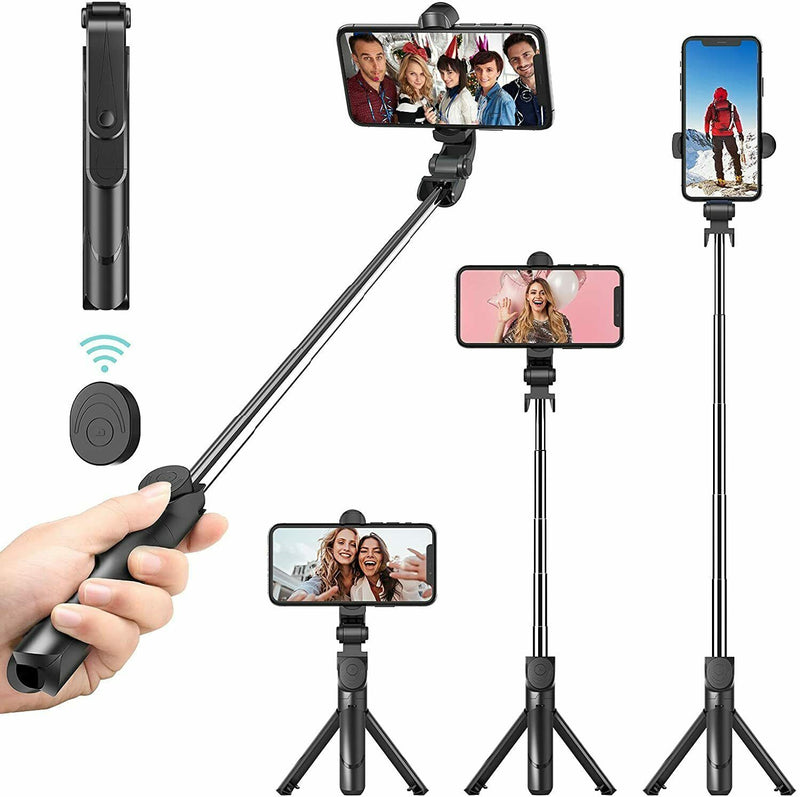 Fit iPhone Samsung Telescopic Selfie Stick Bluetooth Tripod Monopod Phone Holder 