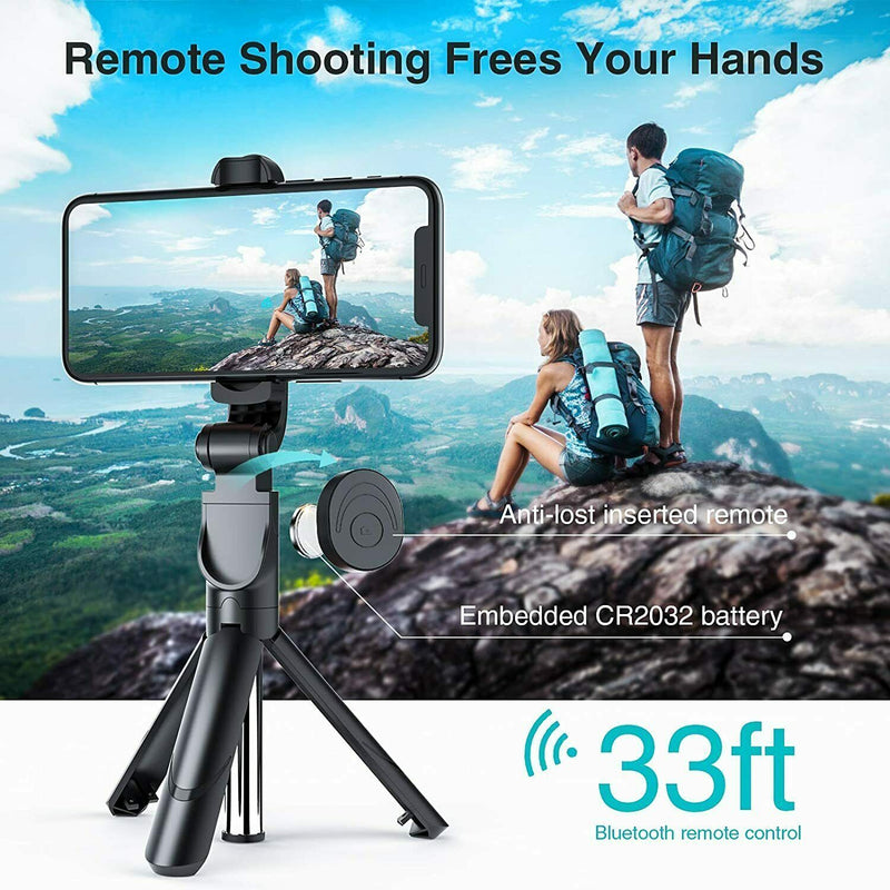 Fit iPhone Samsung Telescopic Selfie Stick Bluetooth Tripod Monopod Phone Holder 