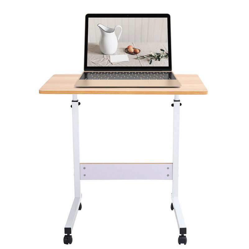 Mobile Over Bed Chair Table Hospital Overbed Height Adjustable Laptop Tray Stand 