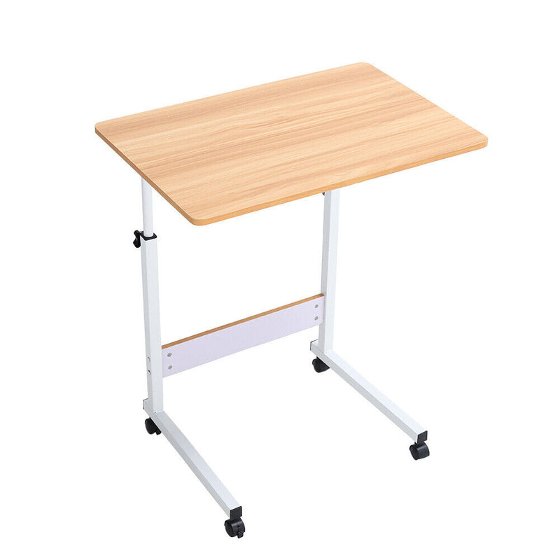 Mobile Over Bed Chair Table Hospital Overbed Height Adjustable Laptop Tray Stand 