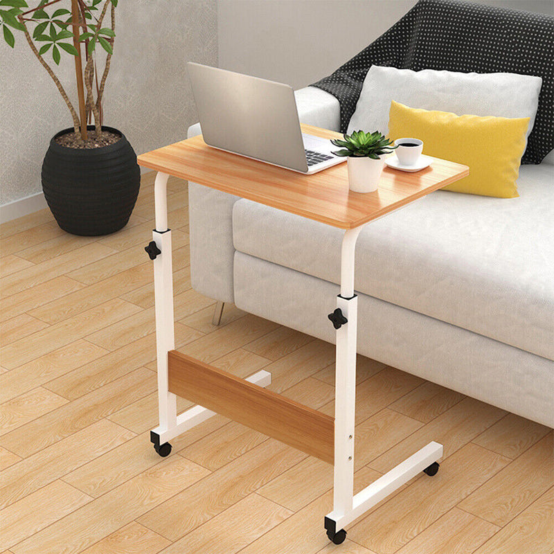 Mobile Over Bed Chair Table Hospital Overbed Height Adjustable Laptop Tray Stand 