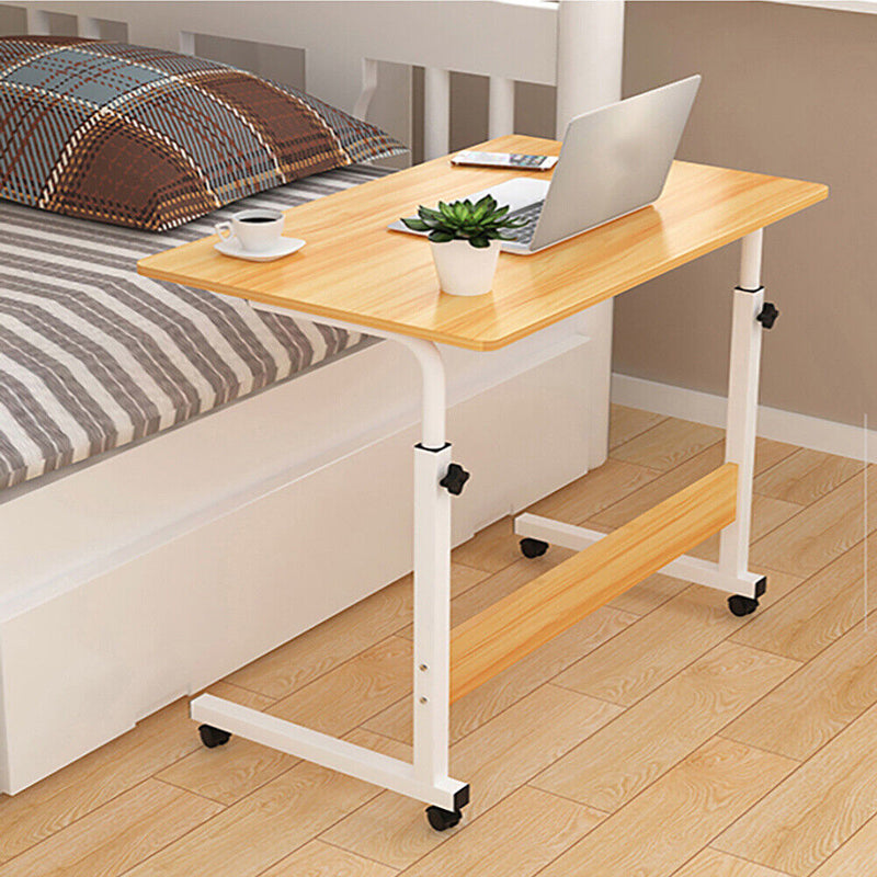 Mobile Over Bed Chair Table Hospital Overbed Height Adjustable Laptop Tray Stand 