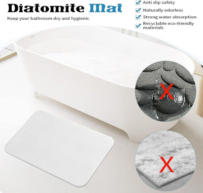 Diatomite Stone Bath Mat Absorbent Drying Bathstone Bathmat Rugs Non-Slip Mat 