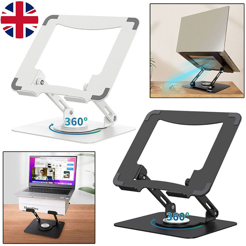 360° Metal Portable Laptop Tablet Stand Adjustable Holder For Desk Office Home 