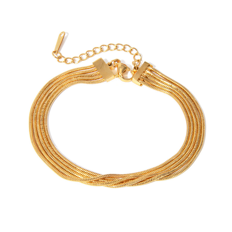 Personalized Woven Handmade 18K Gold Stainless Steel Five-layer Bracelet 