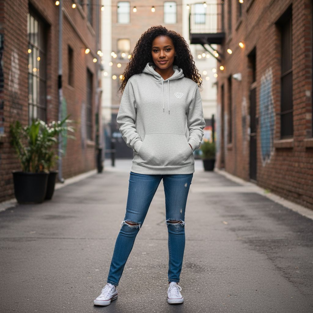 Unisex balck hoodie from J-Clothing, featuring a minimalist design with a relaxed fit and soft cotton fabric — styled for everyday comfort and confidence