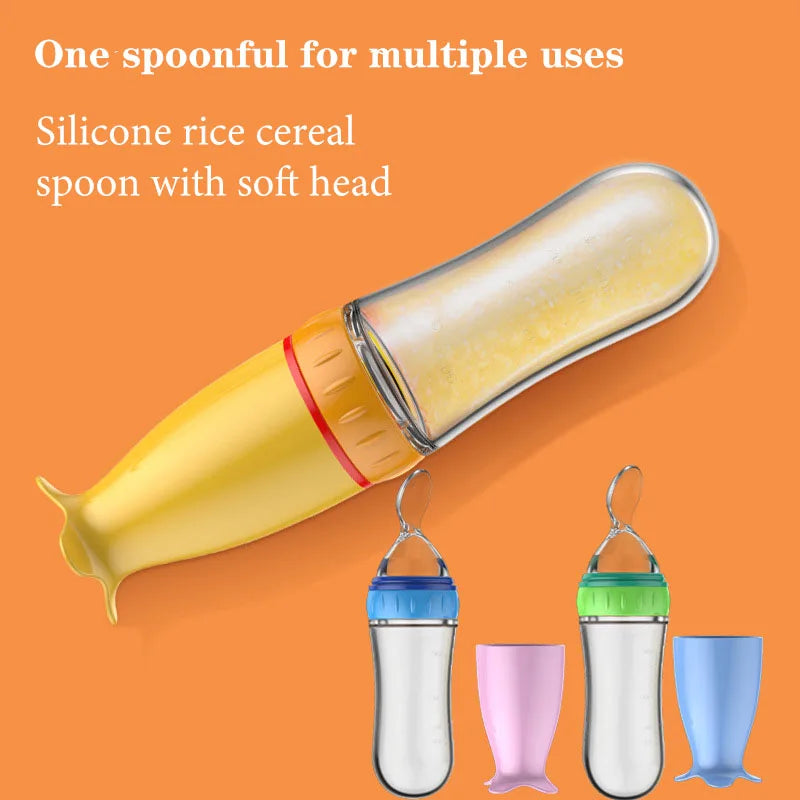 Baby Silicone Feeding Spoon Bottle 