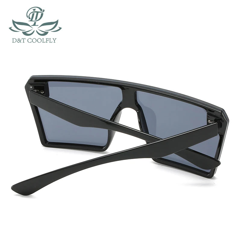 Oversized Square Sunglasses Women Luxury Brand Fashion Flat Top Red Black Clear Lens One Piece Men Gafas Shade Mirror Uv400 