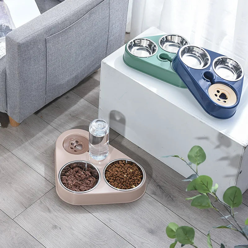 3In1 Pet Stainless Steel Bowl Feeder 