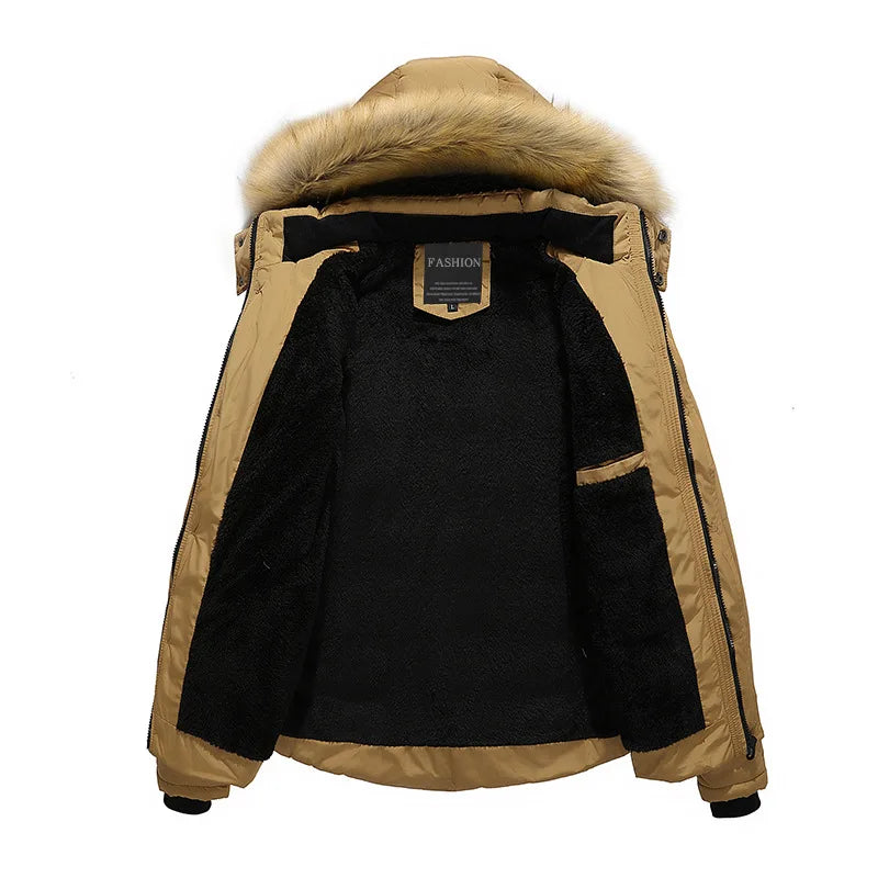 Men Winter Jackets With Fur Collar Fashion Keep Warm 