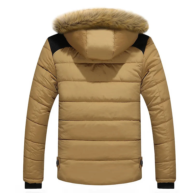 Men Winter Jackets With Fur Collar Fashion Keep Warm 