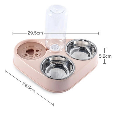 3In1 Pet Stainless Steel Bowl Feeder 