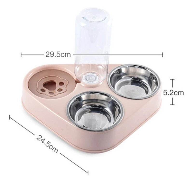 3In1 Pet Stainless Steel Bowl Feeder 