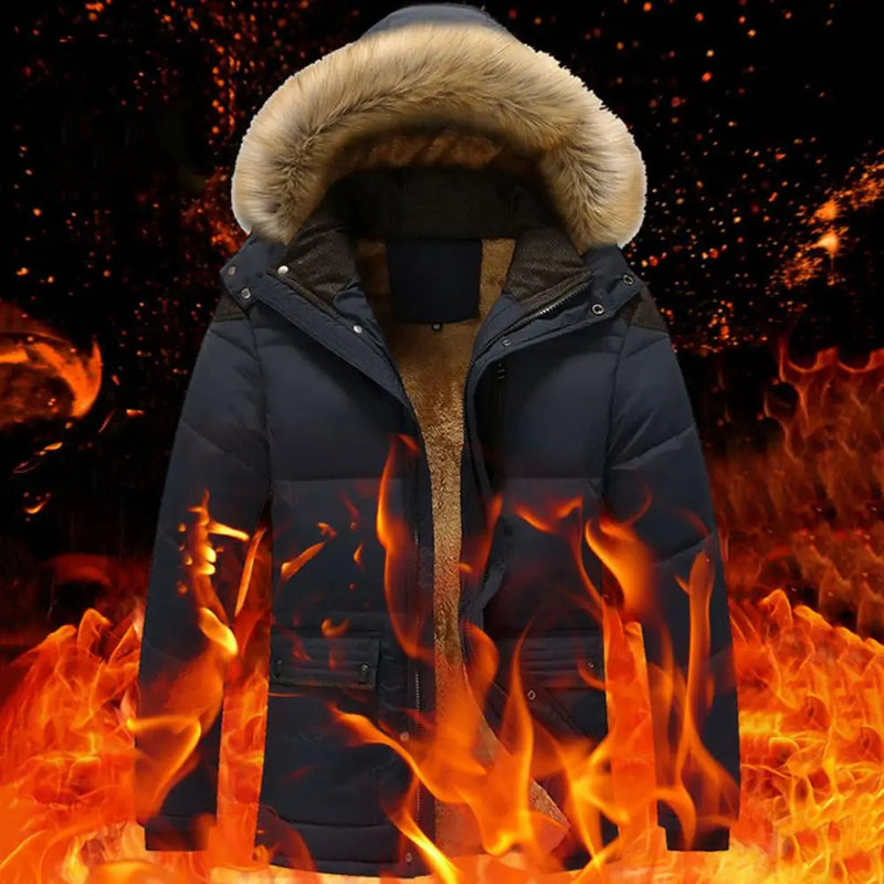 Winter Men Hoodie Jacket Warm Coat Fine Workmanship Polyester Smooth Zipper Men Hoodie Jacket Coats Comfortable 