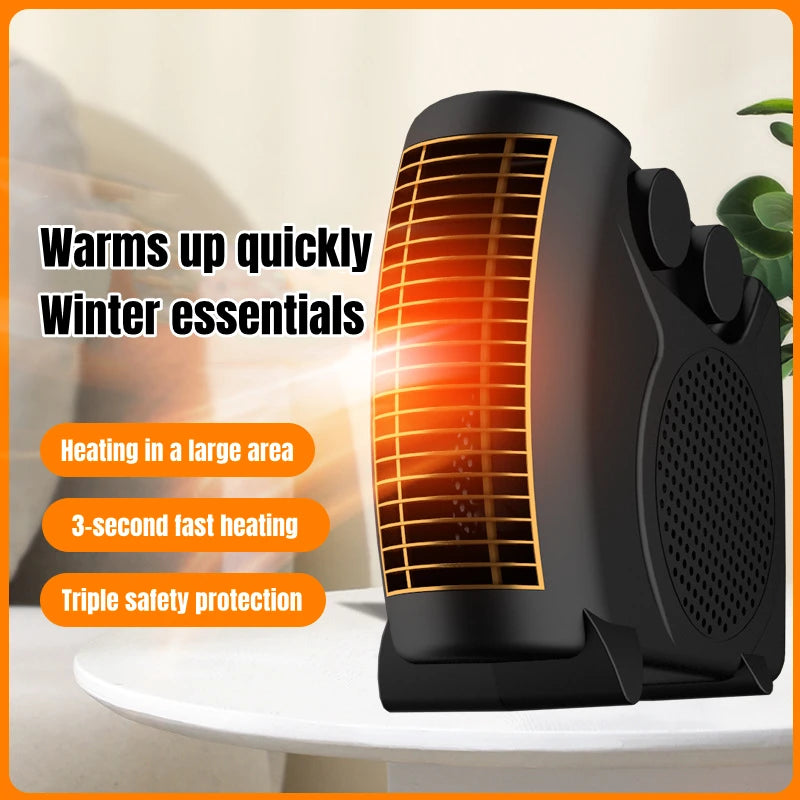 Winter Warmer Household Desktop Electric Heater Fan 3 Gear Adjustable Warm Air Blower Ripple Heating Machine