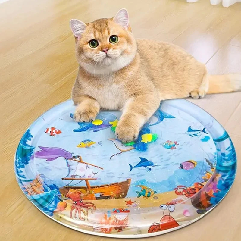 Sensory Cold Cat Game Pad Summer Thick Water Sensory Pet Toy Ocean Theme Cat Sleeping Pad Sensory Baby Prone Pad 