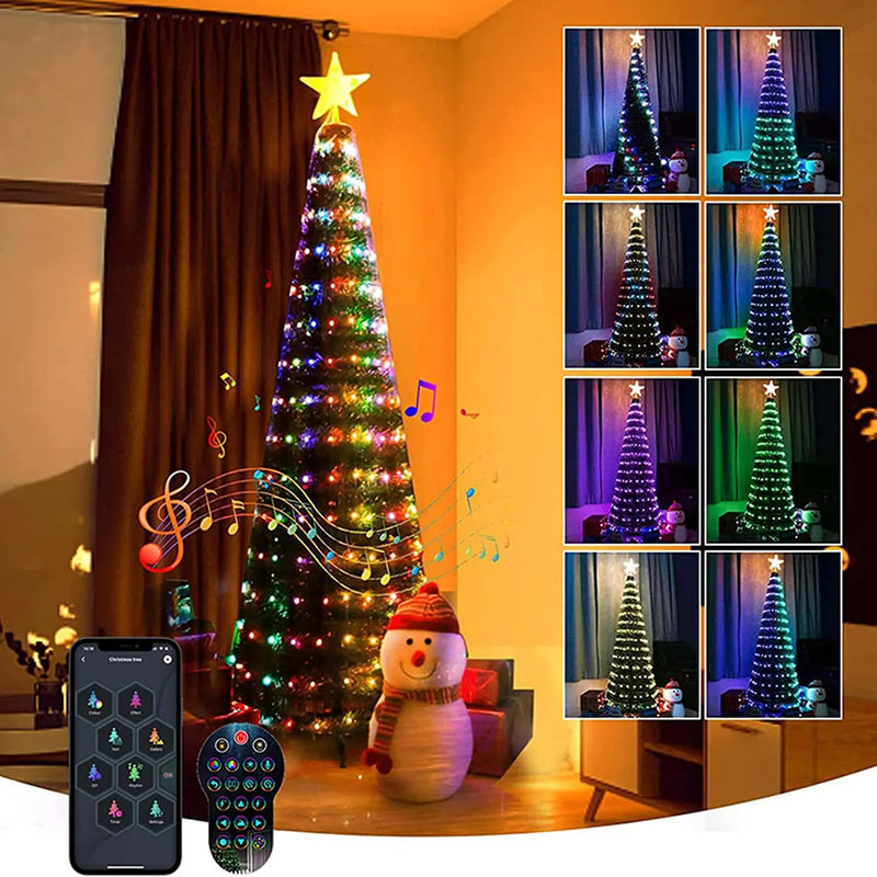 Smart Christmas Tree Lights APP Remote Control String Lights for Bedroom Window Christmas Navidad Wedding Party Decoration