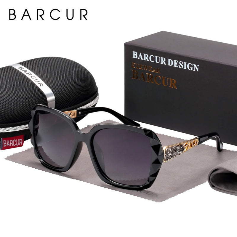 BARCUR Polarized Sunglasses Women UV400 Lady Fashion Gradient Sun Glasses for Women Eyewear Accessory 