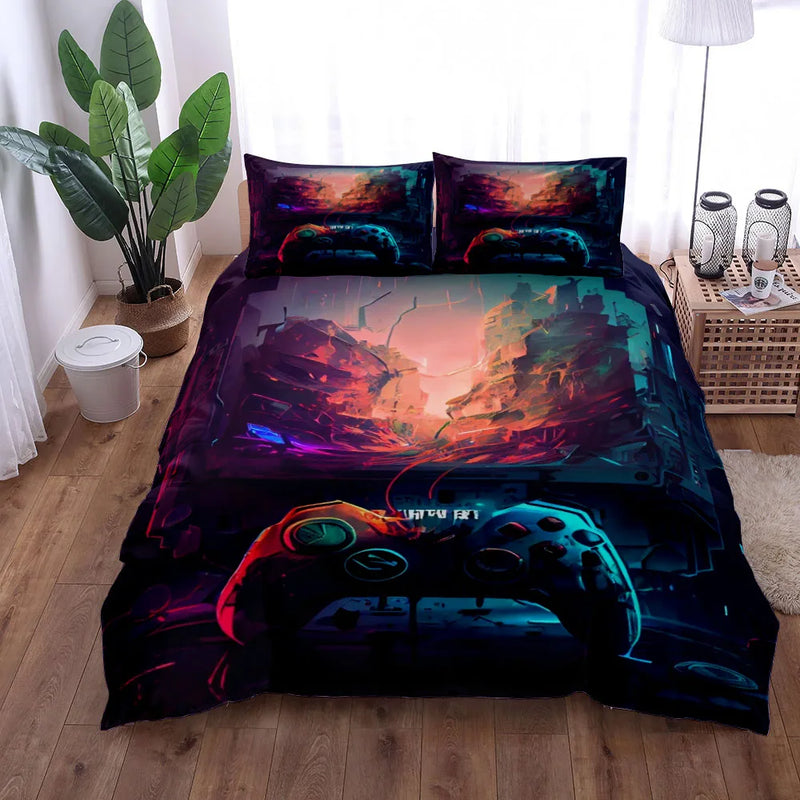 Gaming Zone Art Duvet Cover Set King Queen Double Full Twin Single Size Bed Linen Set 