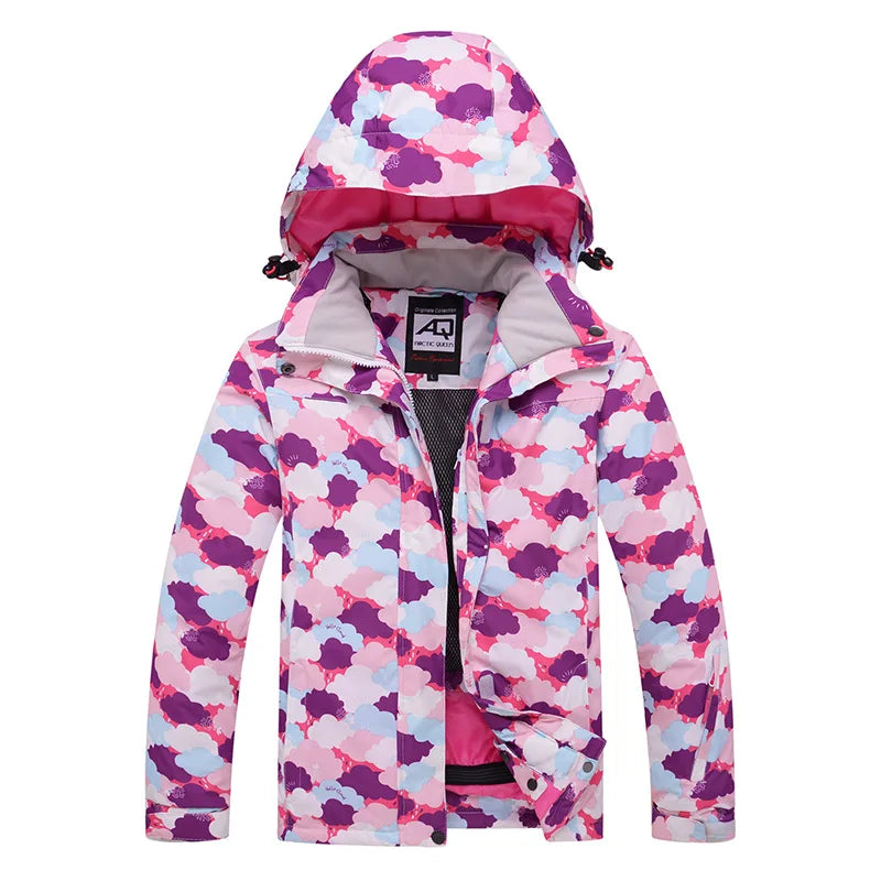 Introducing the Jstoremart boys' ski jacket: a dark camouflage hooded jacket with a striking white abstract pattern. This stylish piece is perfect for cold weather, featuring a front zipper and multiple pockets to keep essentials secure during outdoor activities or casual outings.