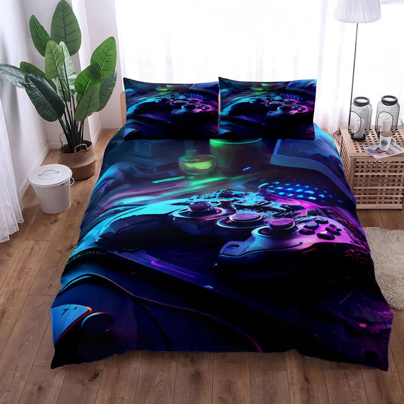 Gaming Zone Art Duvet Cover Set King Queen Double Full Twin Single Size Bed Linen Set 