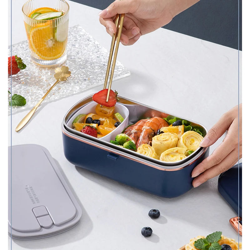 Stainless Steel Electric Lunch Box 220V 110V EU US Plug Home Work Adult Meal Heating Leak Proof Food Heated Warmer Container 