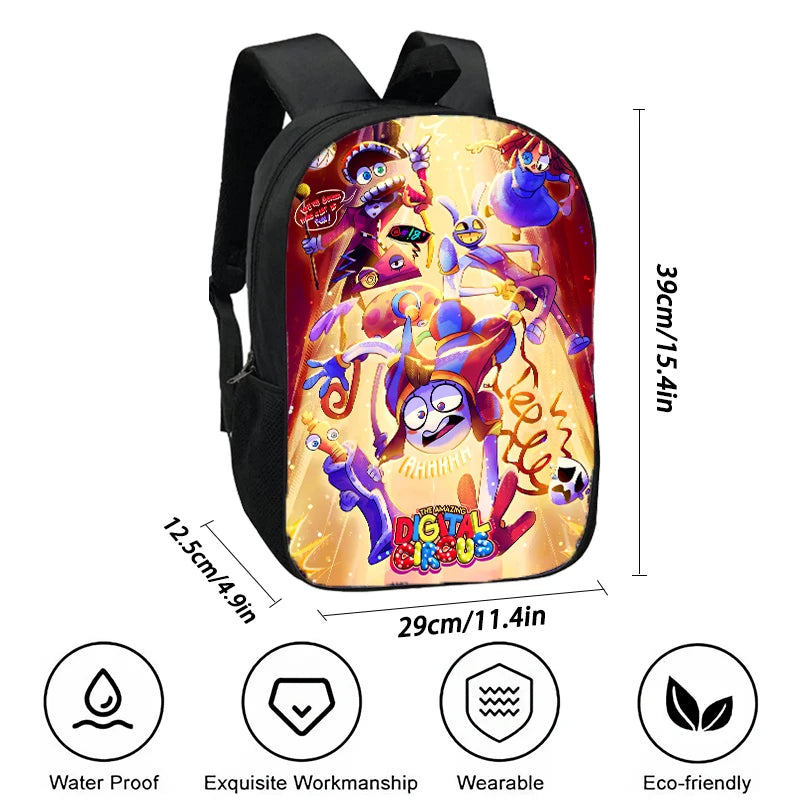 Amazing Digital Circus Children Backpack  Cartoon Anime Game School Bag for Boy Girls  Durable and Softback for Books Bag 