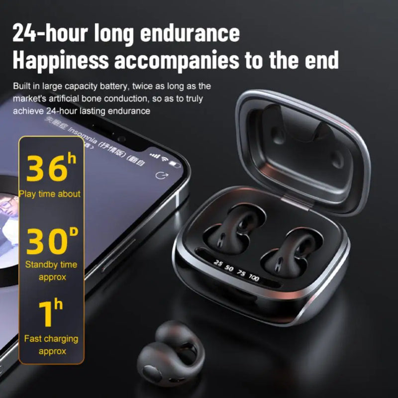 New JX80 Clip-ear bone conduction wireless headset 5.3 new innovative sound quality comfortable Sport Earbuds 