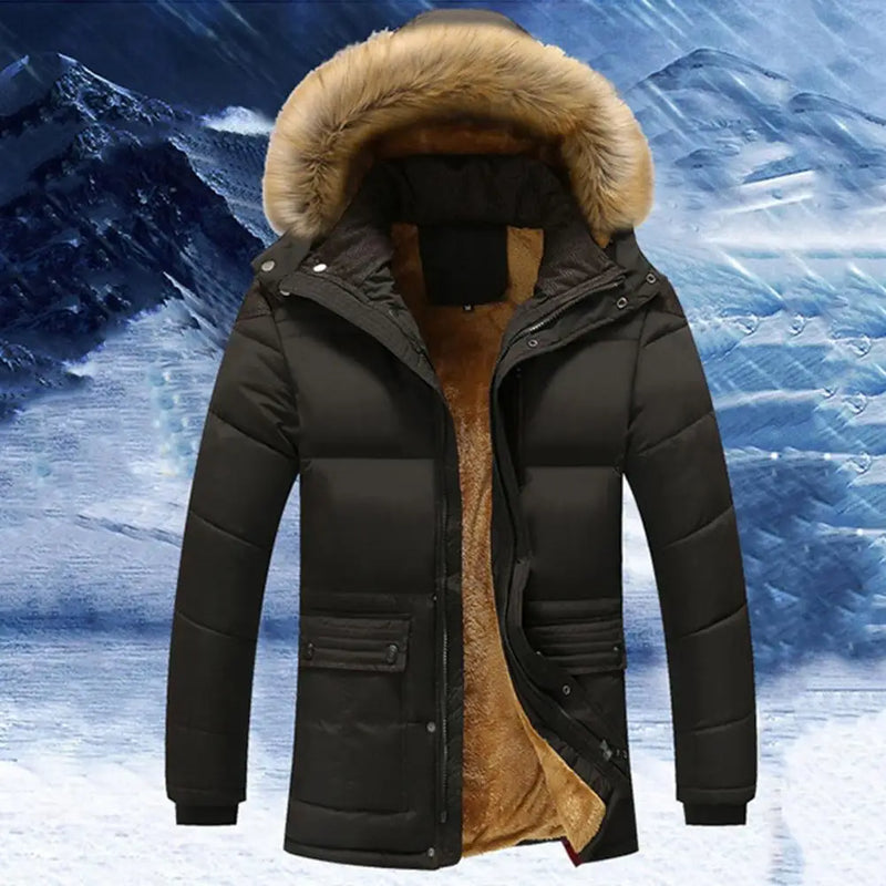 Winter Men Hoodie Jacket Warm Coat Fine Workmanship Polyester Smooth Zipper Men Hoodie Jacket Coats Comfortable 