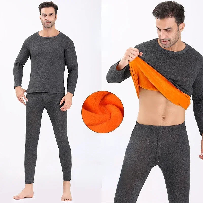 Thermal Underwear Sets Men Winter Long Johns Women Plus Velvet Thickening Inner Wear Fleece Keep Warm Lingerie 