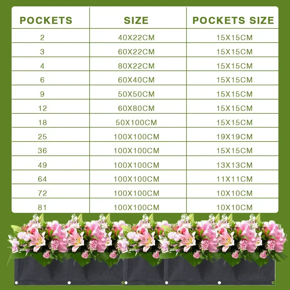 Wall Hanging Pockets Planting Pot 