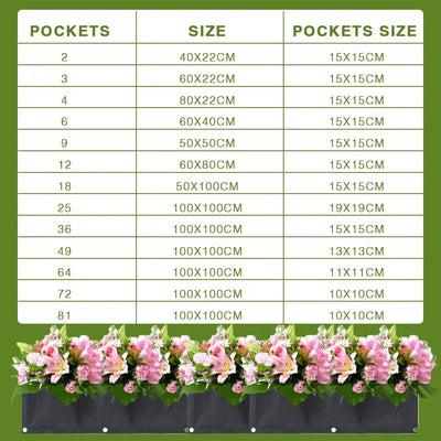 Wall Hanging Pockets Planting Pot 