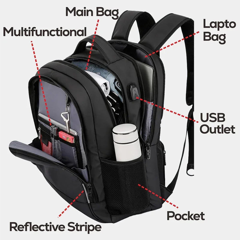 Men Laptop Backpack 17 Inch Fashion Business Backpack School waterproof USB Large Capacity Bag 