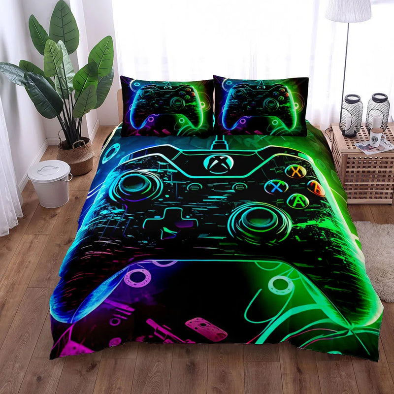 Gaming Zone Art Duvet Cover Set King Queen Double Full Twin Single Size Bed Linen Set 