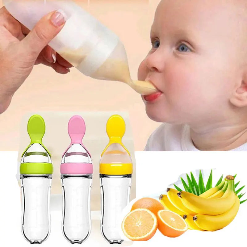 Baby Silicone Feeding Spoon Bottle 