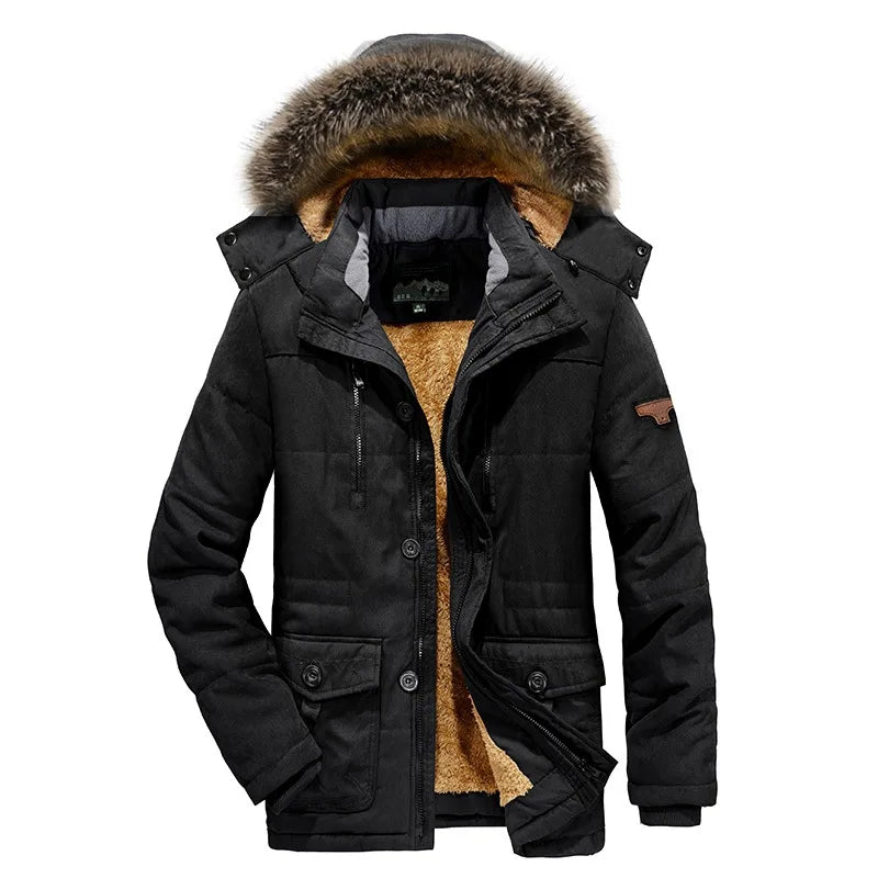 Good Quality Male Fit Winter Coats Multi-pocket Cargo JacketsMen Winter Down Jackets Hooded Casual Long Warm 