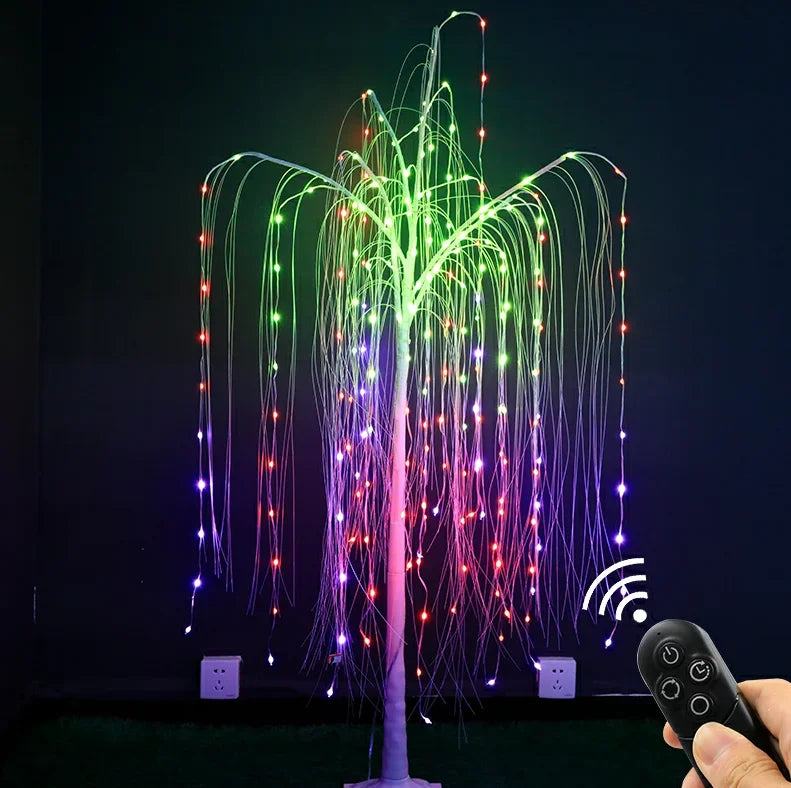 Outdoor Led Weeping Willow Tree Lighting Smart Rgb Christmas Tree Lights Event Decoration Willow Tree Light