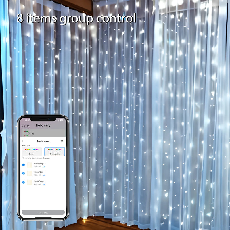 Smart App Timing Music Rhythm LED Curtain Lights USB Warm Fairy String Lights Festival Window Home Wedding Christmas Decoration