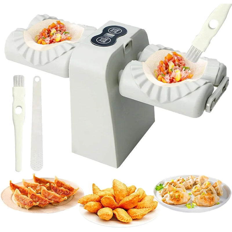 Double Head Automatic Electric Dumpling Maker Machine Manual  Dumpling Mould Empanadas Ravioli Kitchen Pressing Dumplings Skin