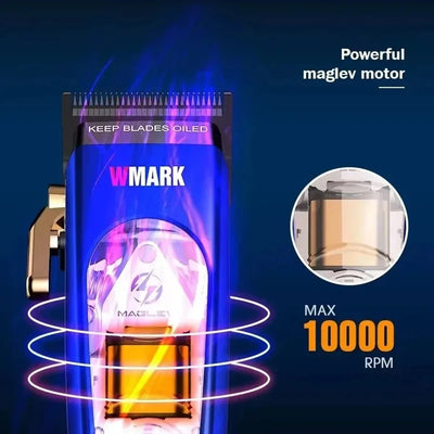 New WMARK NG-9004 Hair Clipper for Men,MAGLEV Motor 10000RPM,Hair Cuter Machine,Cordless Rechargeable Edgers Clippers Withbase 