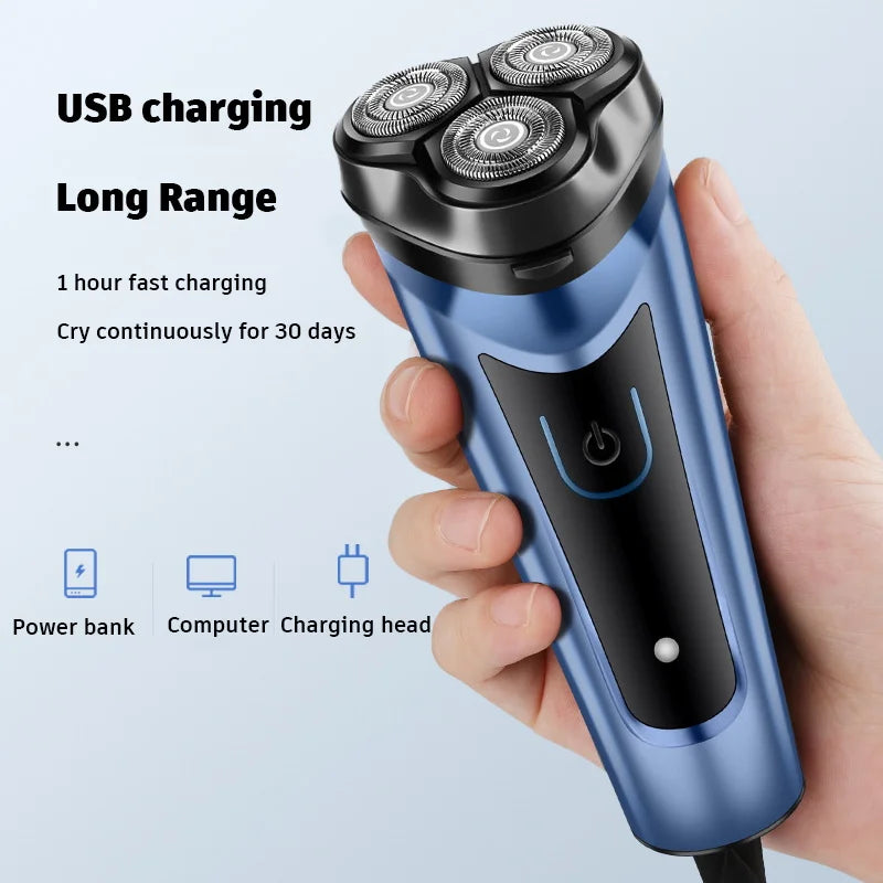 Shaver for Men USB Electric Shaver Powerful Beard Shaving Machine Electric Razor Rechargeable Waterproof 