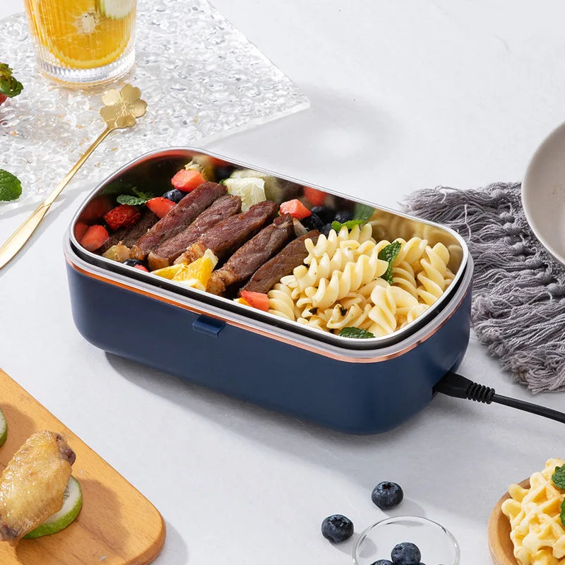 Stainless Steel Electric Lunch Box 220V 110V EU US Plug Home Work Adult Meal Heating Leak Proof Food Heated Warmer Container 