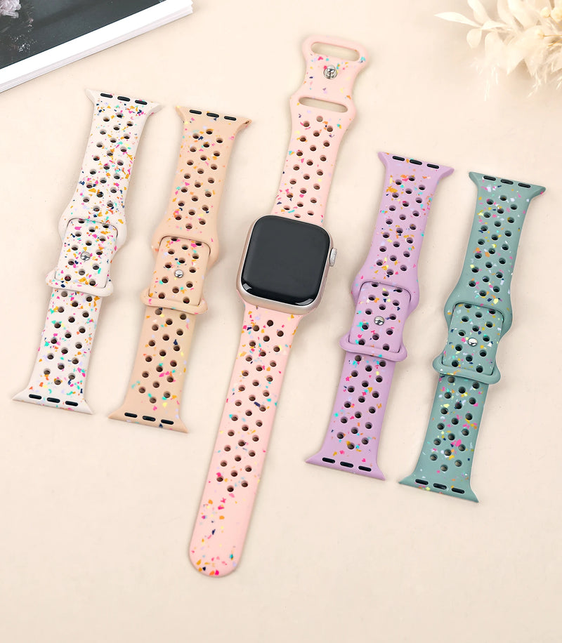 Sport Silicone Strap for Apple watch band 40mm 41mm 45mm 44mm 38mm 49mm Breathable bracelet iwatch Series 9 8 7 6 5 3 SE Ultra 2 