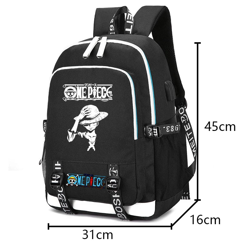 3Pcs/set Anime One Piece Backpack for Tee Boy Girl Back To School Backpack with Shoulder Bag Pencli Bag Travel Bag Mochila 