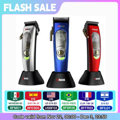 New WMARK NG-9004 Hair Clipper for Men,MAGLEV Motor 10000RPM,Hair Cuter Machine,Cordless Rechargeable Edgers Clippers Withbase 
